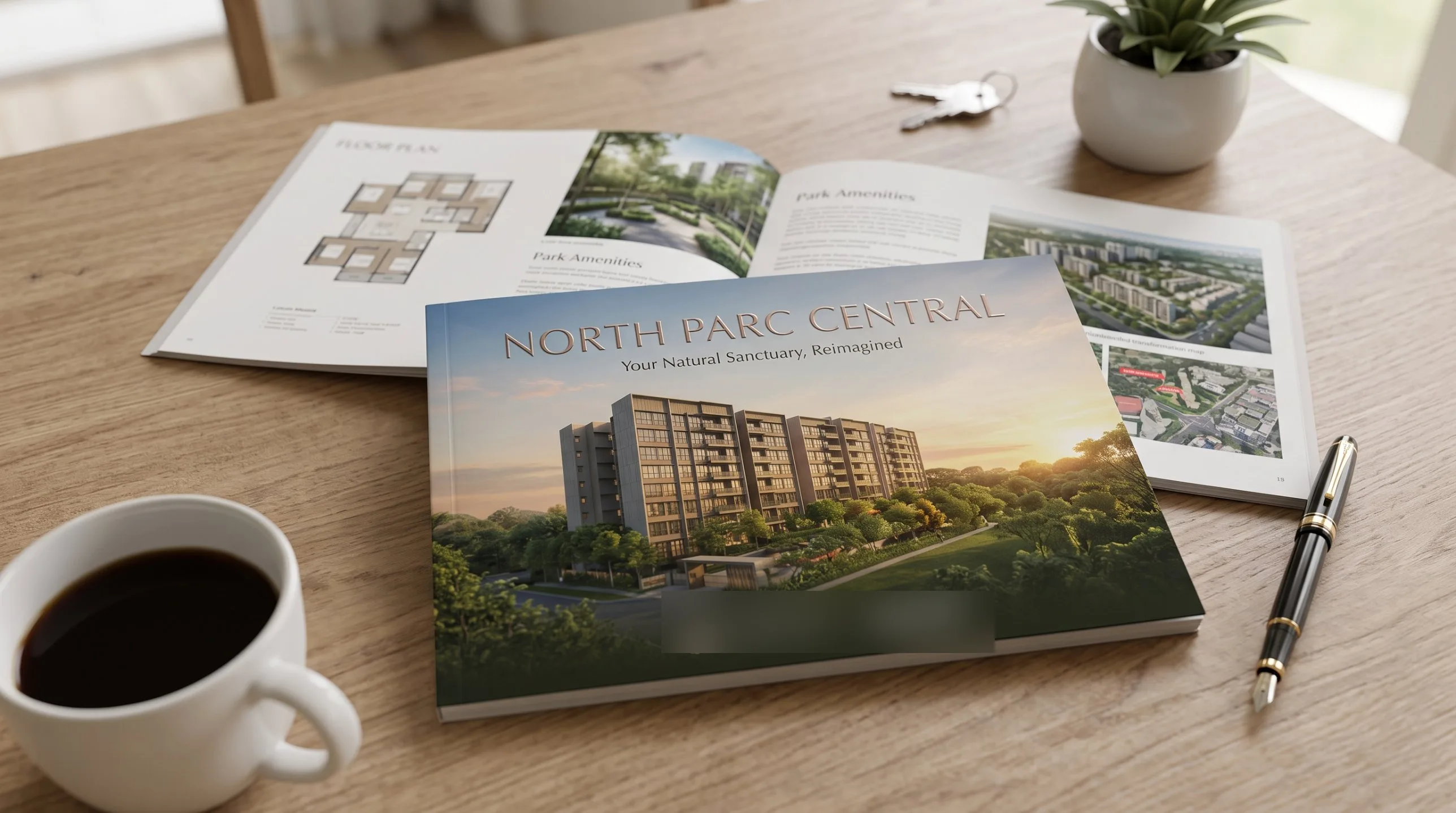 North Parc Central e-Brochure mockup, for illustration only